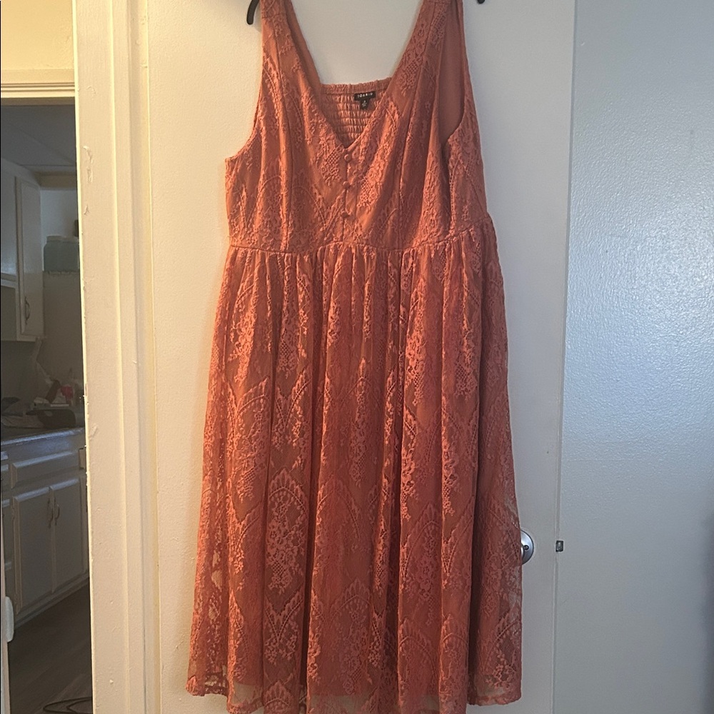 Burnt sienna torrid Lace Sleeveless Dress